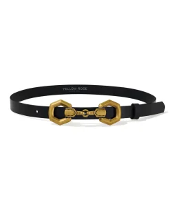 Beau Horse Bit Vintage Gold Belt in Black