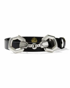 Beau Horse Bit Vintage Silver Belt in Black