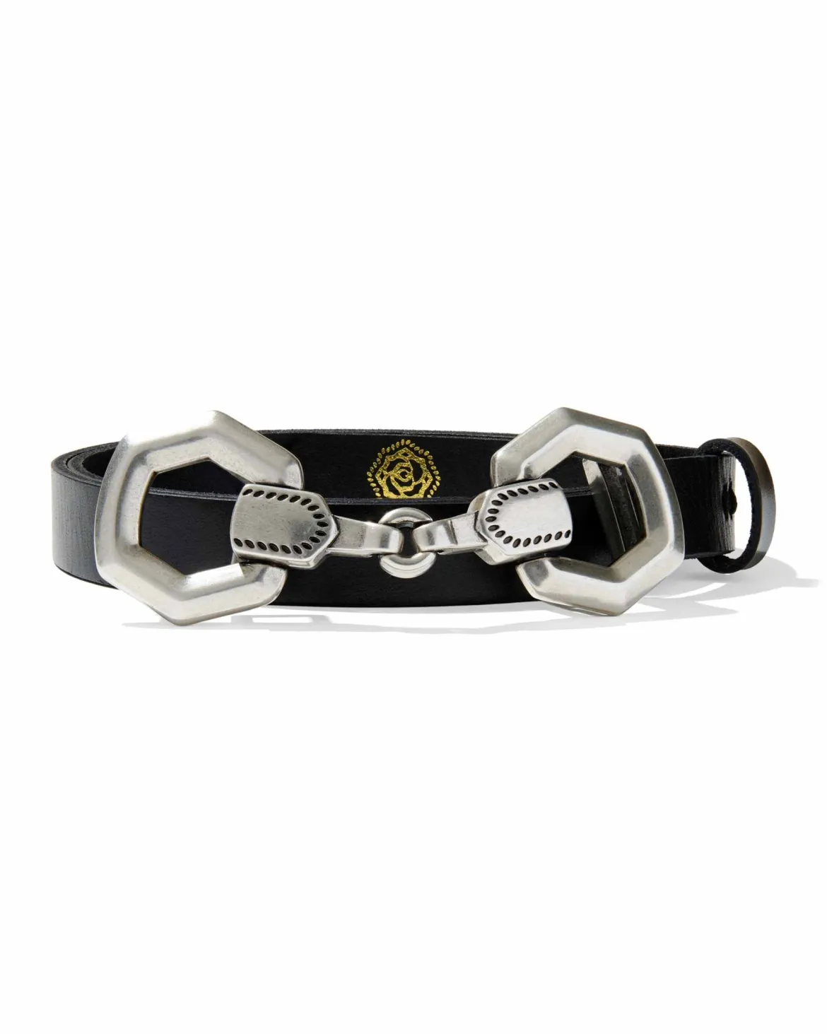 Beau Horse Bit Vintage Silver Belt in Black