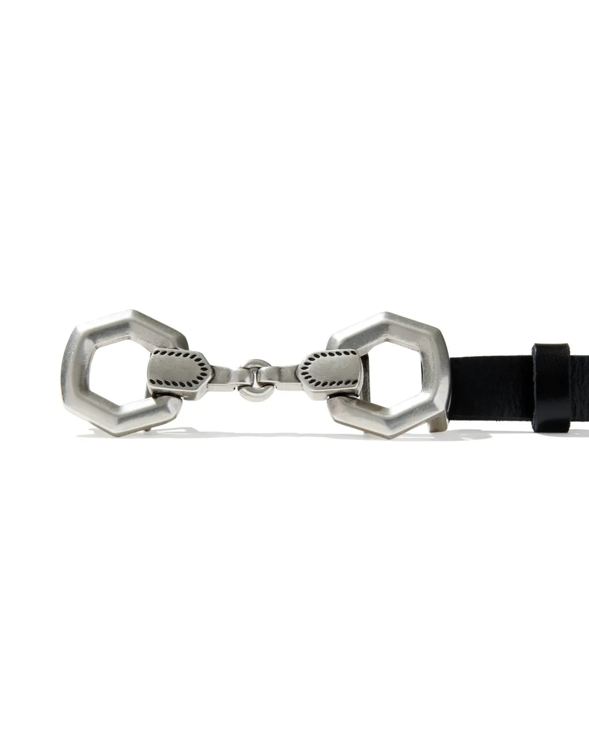 Beau Horse Bit Vintage Silver Belt in Black