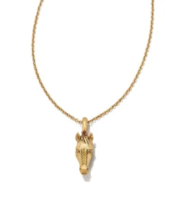 Beau Horse Pendant Necklace in Vintage Gold