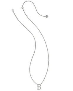 Beau Letter B Pendant Necklace in Vintage Silver