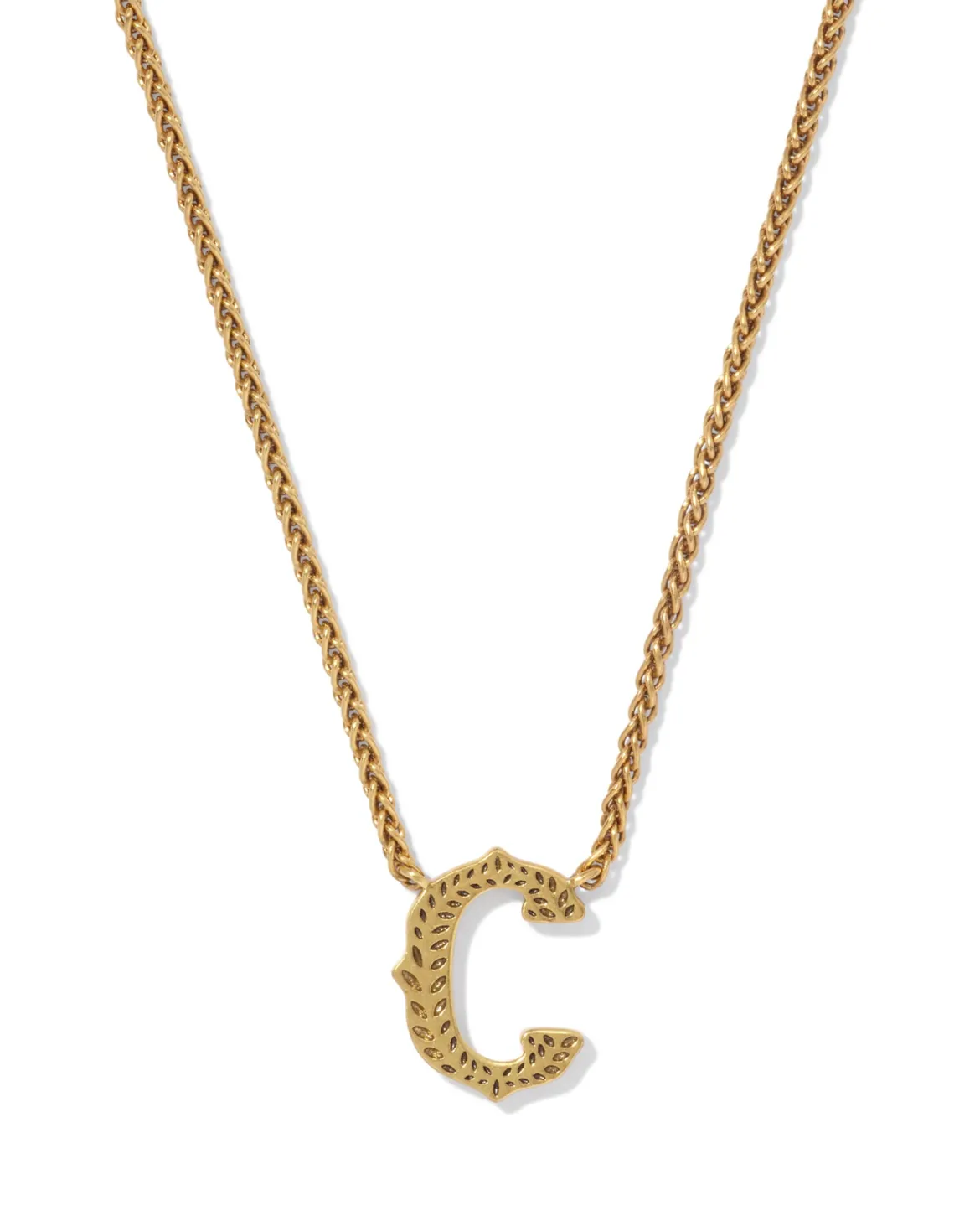 Beau Letter C Pendant Necklace in Vintage Gold