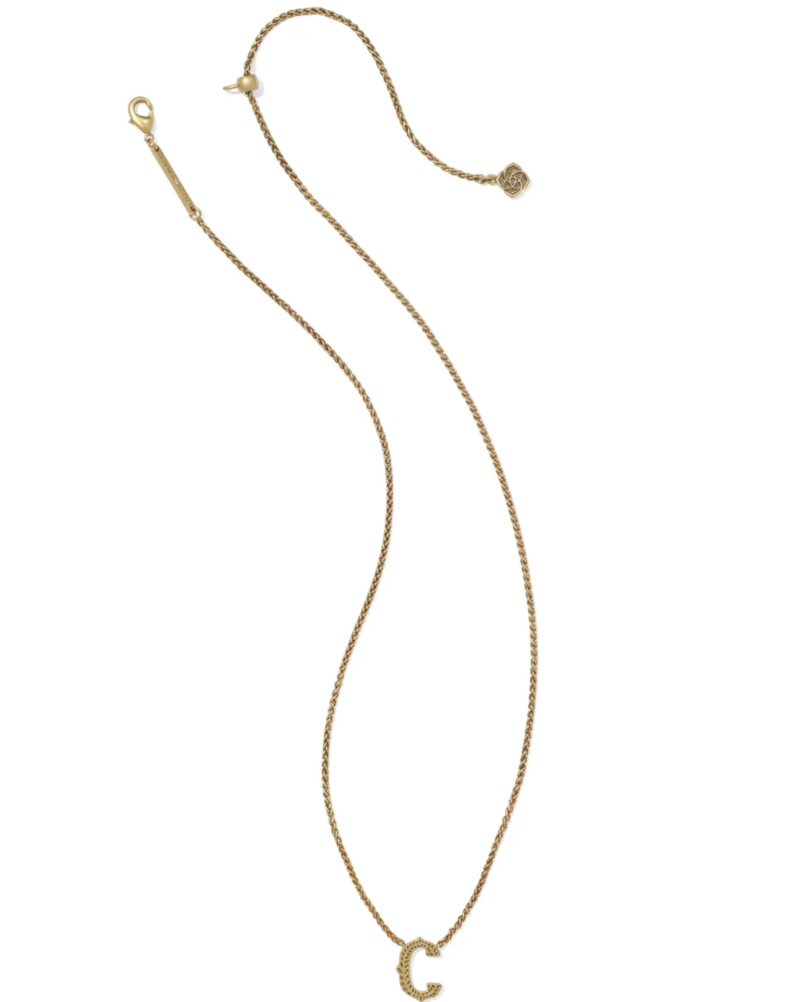 Beau Letter C Pendant Necklace in Vintage Gold