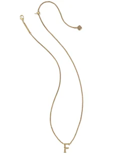 Beau Letter F Pendant Necklace in Vintage Gold