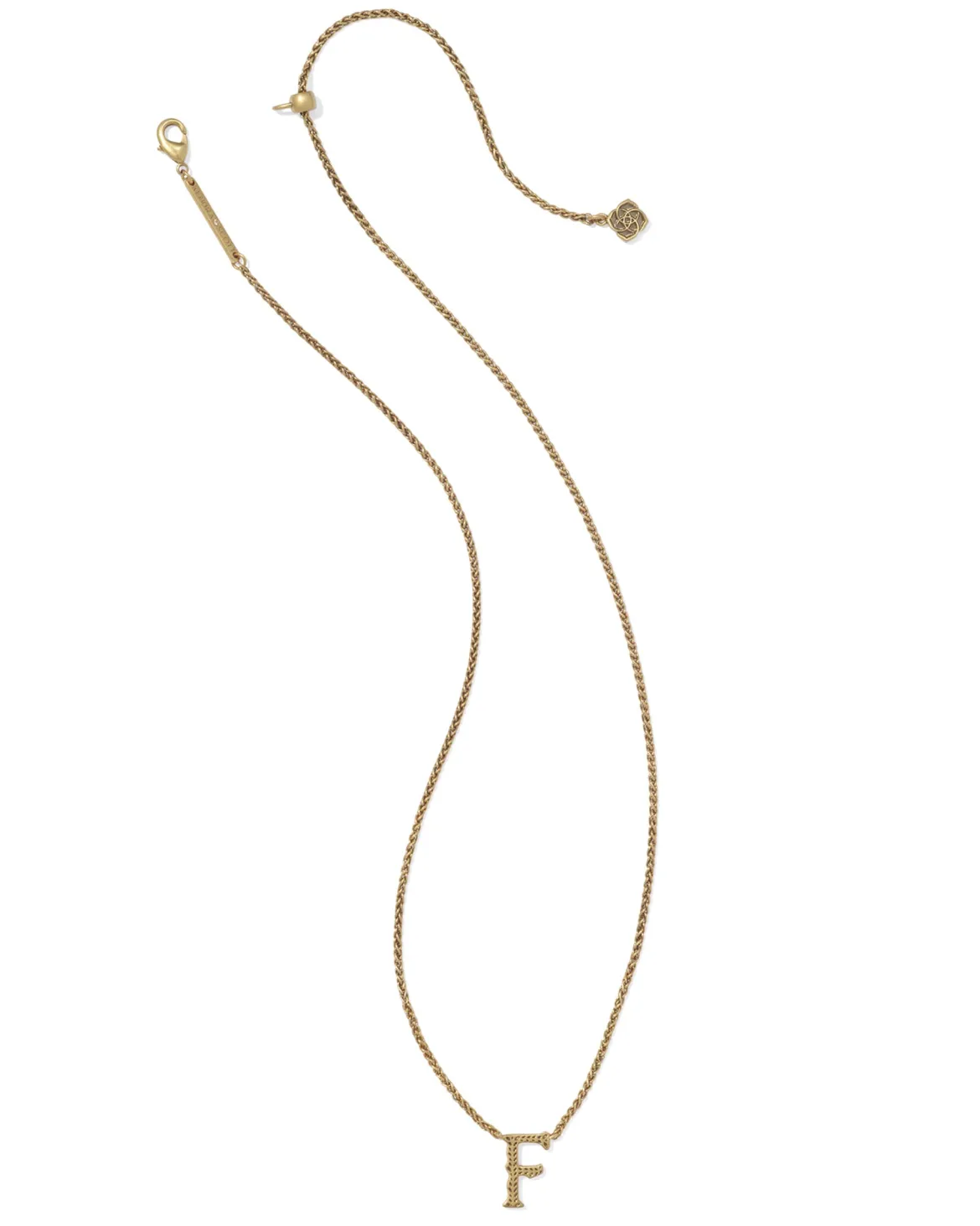 Beau Letter F Pendant Necklace in Vintage Gold