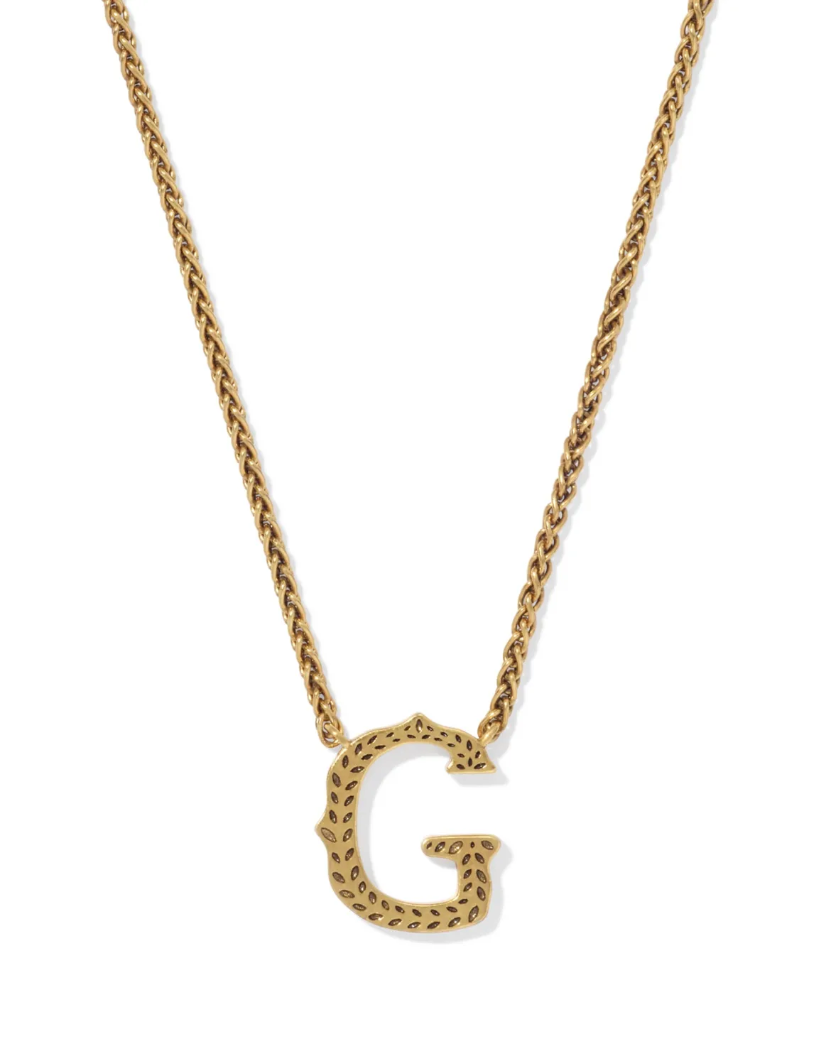 Beau Letter G Pendant Necklace in Vintage Gold
