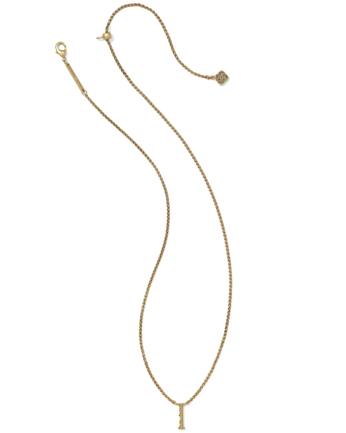 Beau Letter I Pendant Necklace in Vintage Gold