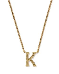 Beau Letter K Pendant Necklace in Vintage Gold