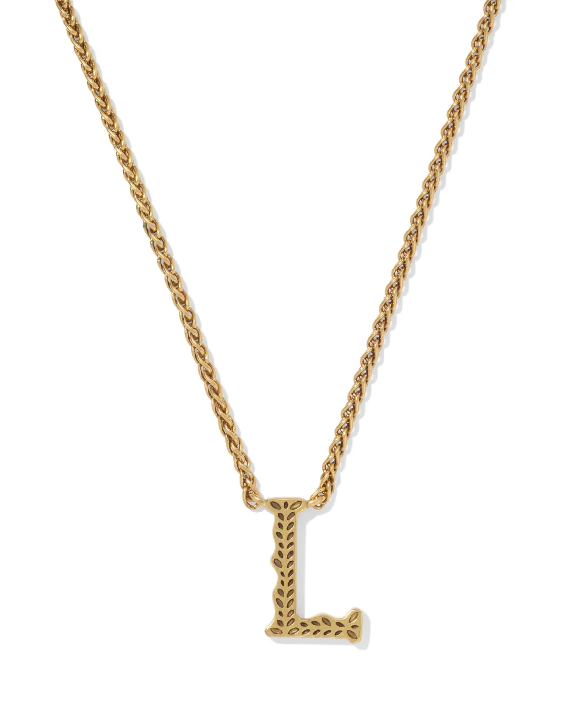 Beau Letter L Pendant Necklace in Vintage Gold