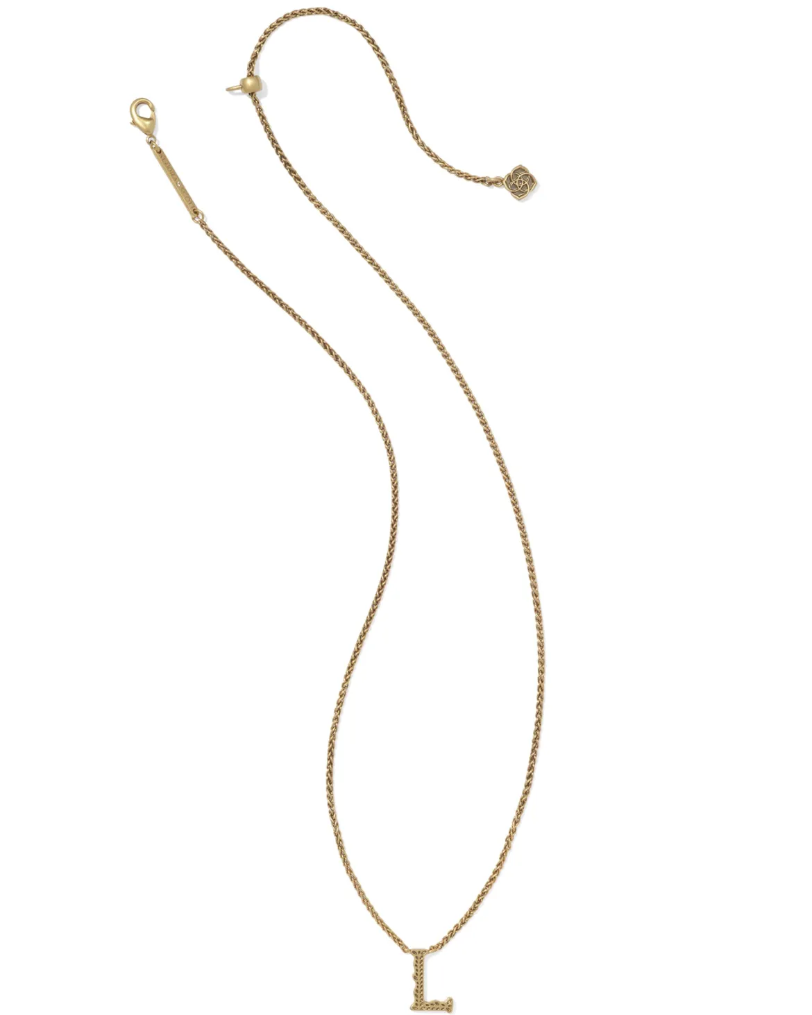 Beau Letter L Pendant Necklace in Vintage Gold