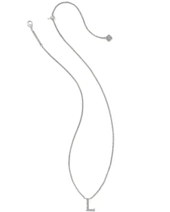 Beau Letter L Pendant Necklace in Vintage Silver