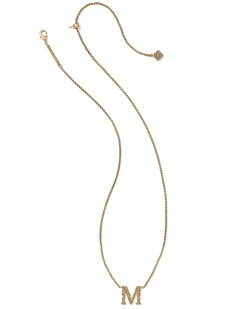 Beau Letter M Pendant Necklace in Vintage Gold