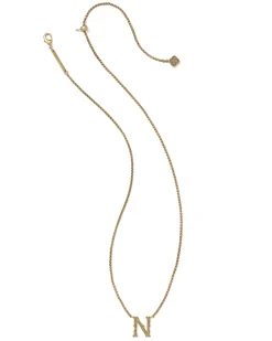 Beau Letter N Pendant Necklace in Vintage Gold