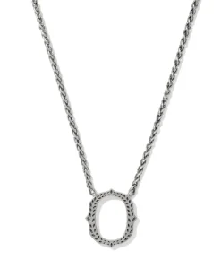 Beau Letter O Pendant Necklace in Vintage Silver