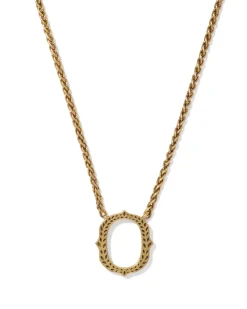 Beau Letter O Pendant Necklace in Vintage Gold