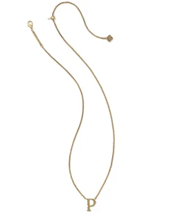 Beau Letter P Pendant Necklace in Vintage Gold