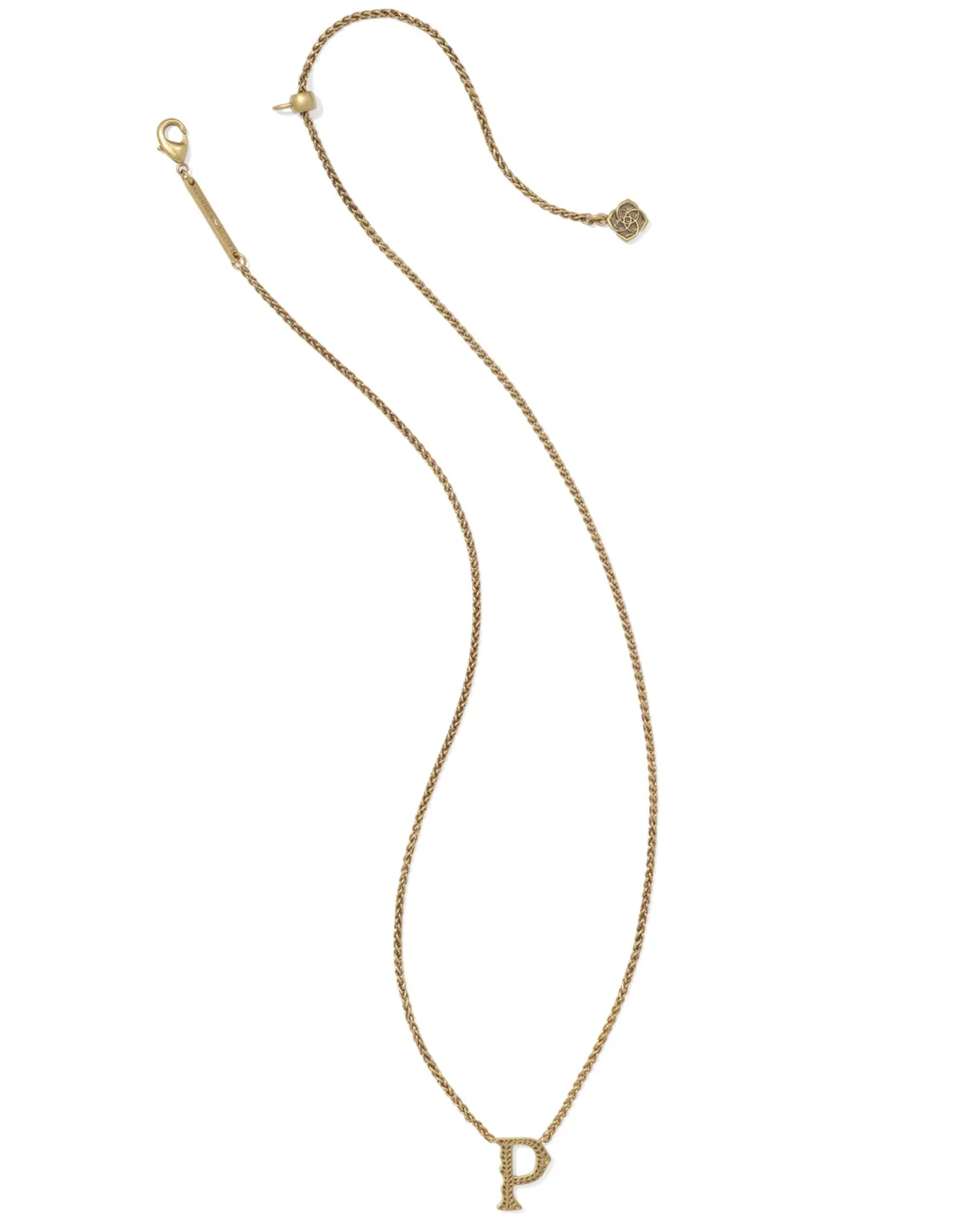 Beau Letter P Pendant Necklace in Vintage Gold