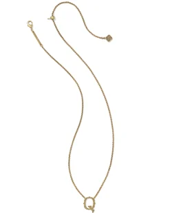 Beau Letter Q Pendant Necklace in Vintage Gold