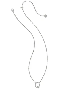 Beau Letter Q Pendant Necklace in Vintage Silver