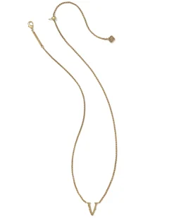Beau Letter V Pendant Necklace in Vintage Gold