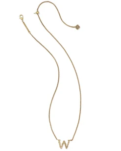 Beau Letter W Pendant Necklace in Vintage Gold