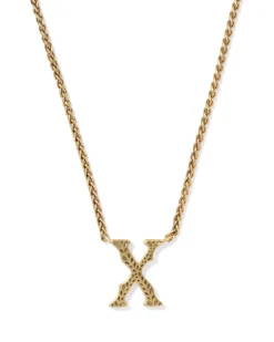 Beau Letter X Pendant Necklace in Vintage Gold