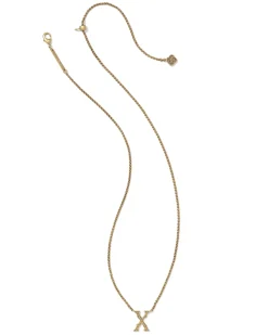 Beau Letter X Pendant Necklace in Vintage Gold