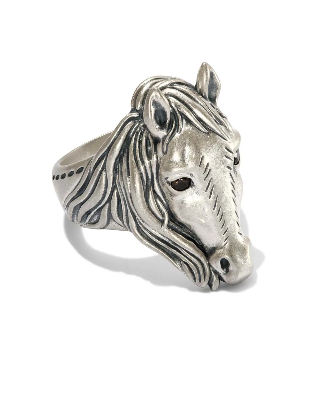 Beau Oxidized Sterling Silver Band Ring in Smoky Quartz