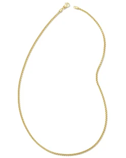 Beck 22" Thin Round Box Chain Necklace in 18k Gold Vermeil