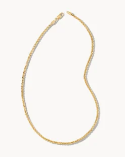 Beck Round Box Chain Necklace in 18k Gold Vermeil