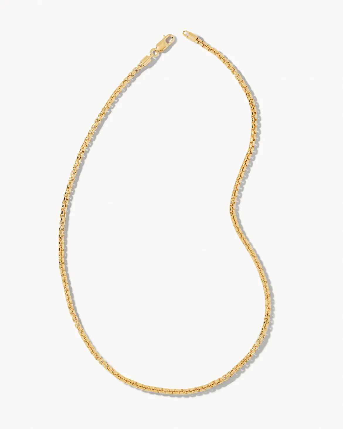 Beck Round Box Chain Necklace in 18k Oxidized Gold Vermeil