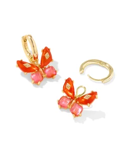 Bianca Butterfly Gold Huggie Earrings