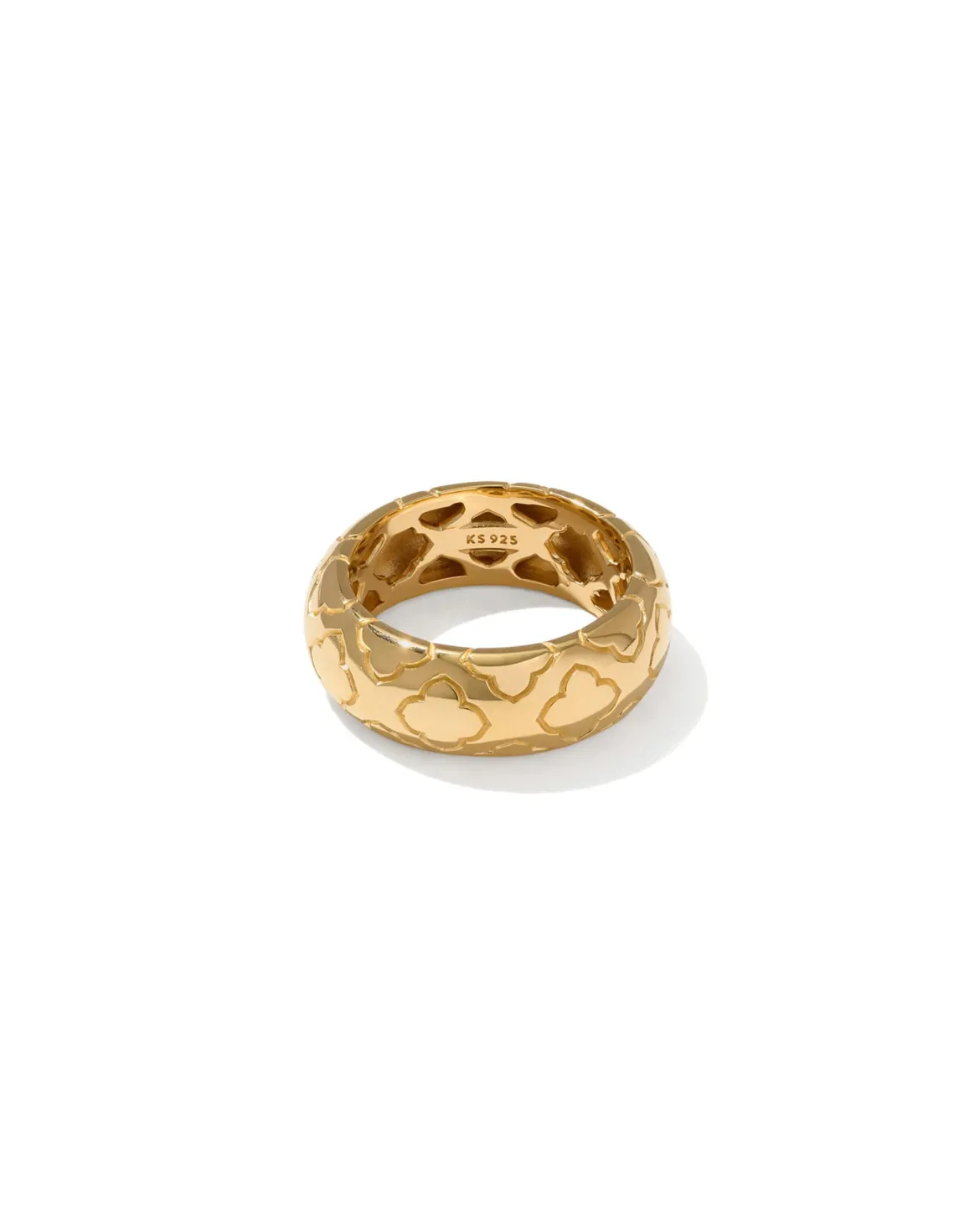 Bold Etched 18k Yellow Gold Vermeil Band Ring