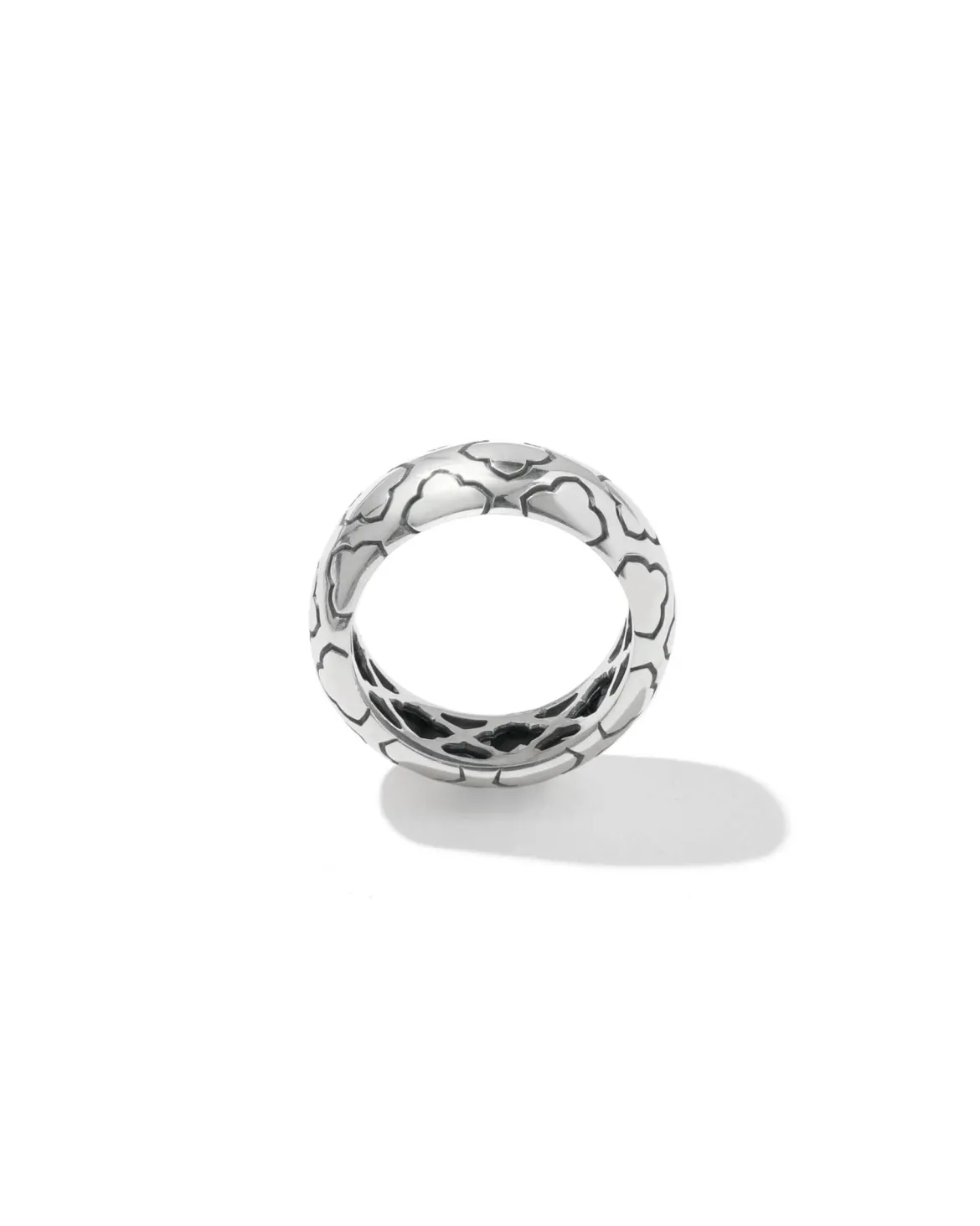 Bold Etched Oxidized Sterling Silver Band Ring