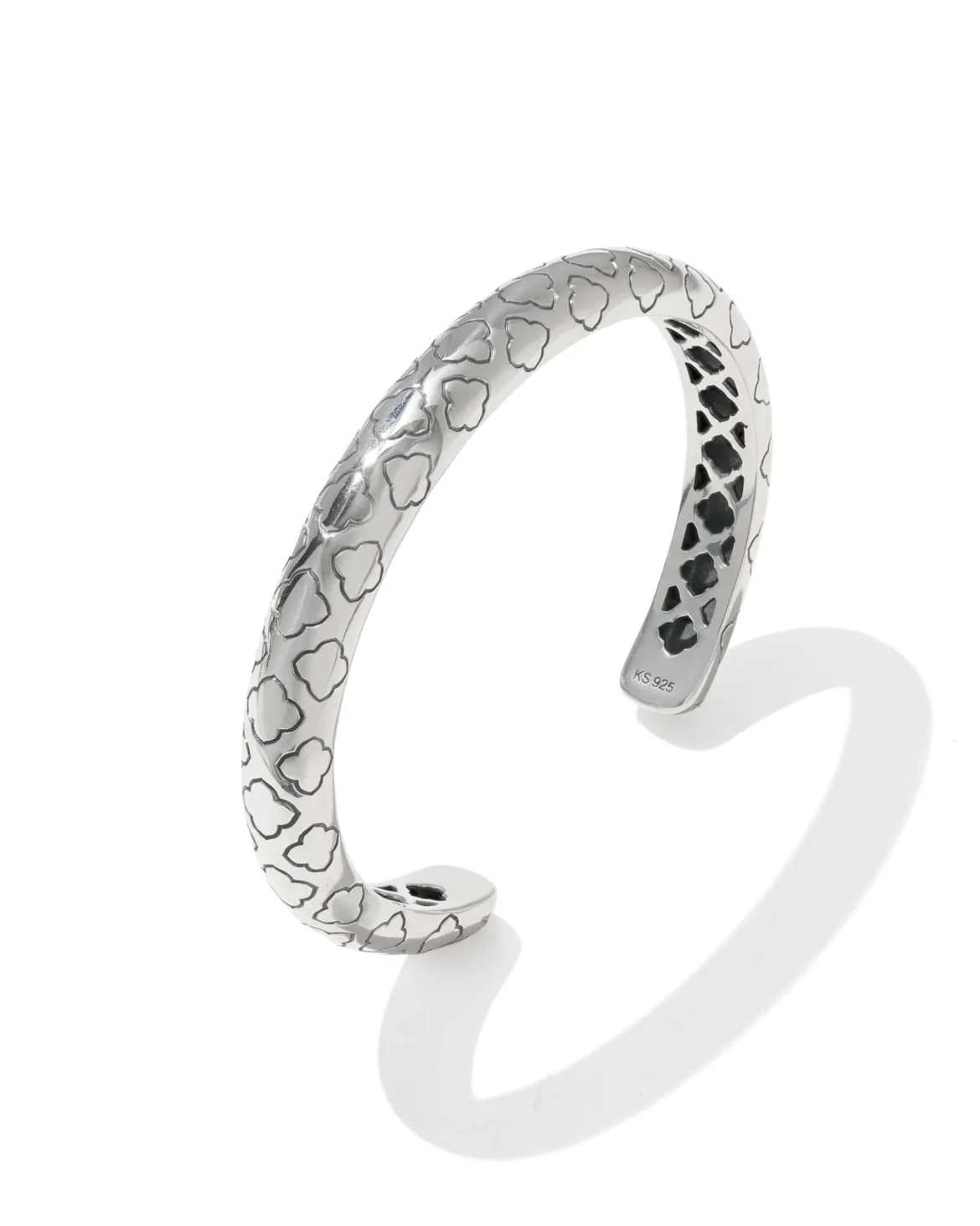 Bold Etched Oxidized Sterling Silver Cuff Bracelet