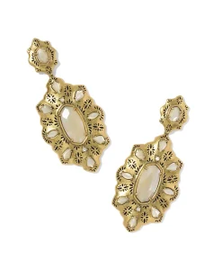 Bria Vintage Gold Statement Earrings