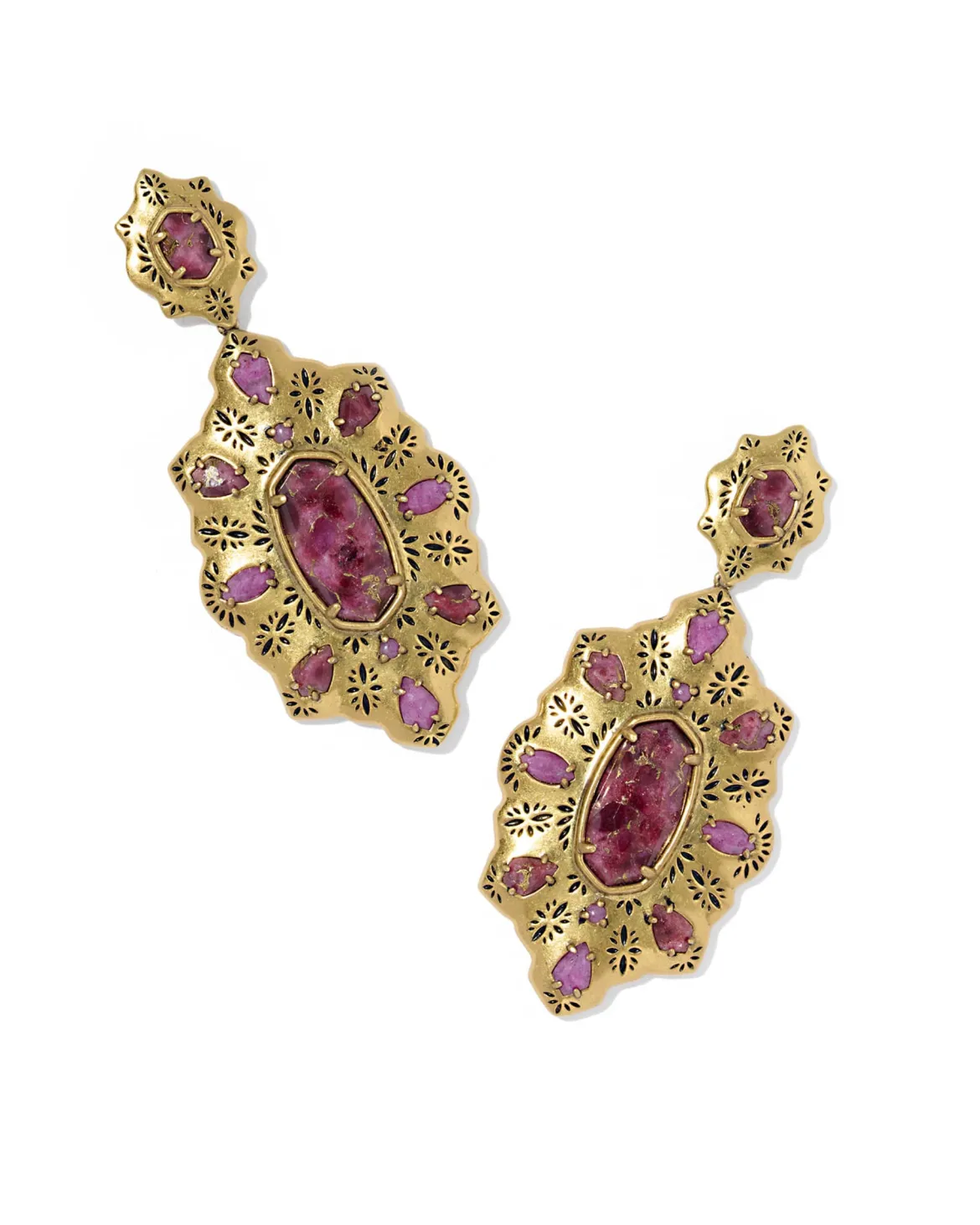 Bria Vintage Gold Statement Earrings