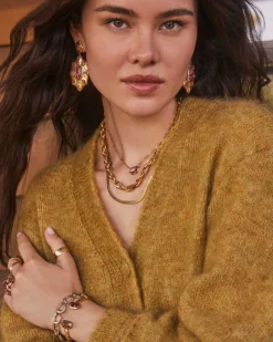 Bria Vintage Gold Statement Earrings