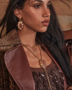 Bria Vintage Gold Statement Earrings