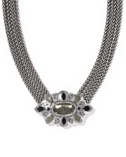 Bria Vintage Silver Statement Necklace
