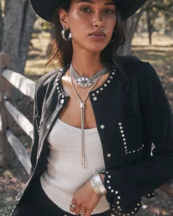 Bria Vintage Silver Statement Necklace