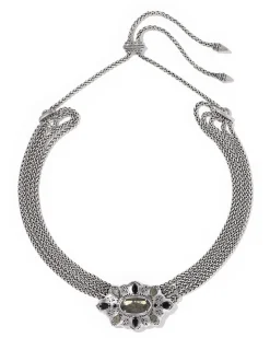 Bria Vintage Silver Statement Necklace