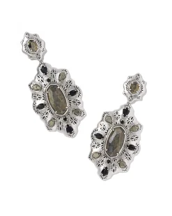 Bria Vintage Silver Statement Earrings