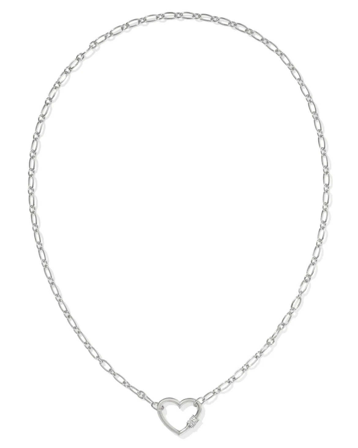Bristol Sterling Silver Heart Pendant Necklace in White Topaz