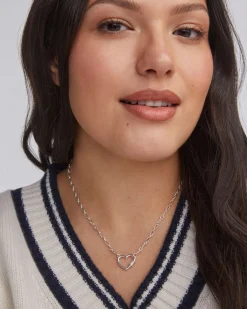 Bristol Sterling Silver Heart Pendant Necklace in White Topaz