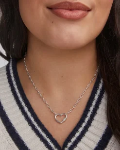 Bristol Sterling Silver Heart Pendant Necklace in White Topaz