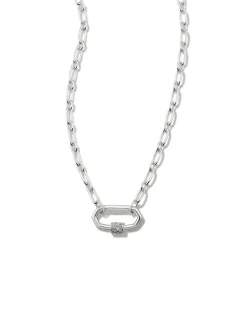 Bristol Sterling Silver Link Necklace in White Sapphire