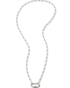 Bristol Sterling Silver Link Necklace in White Sapphire