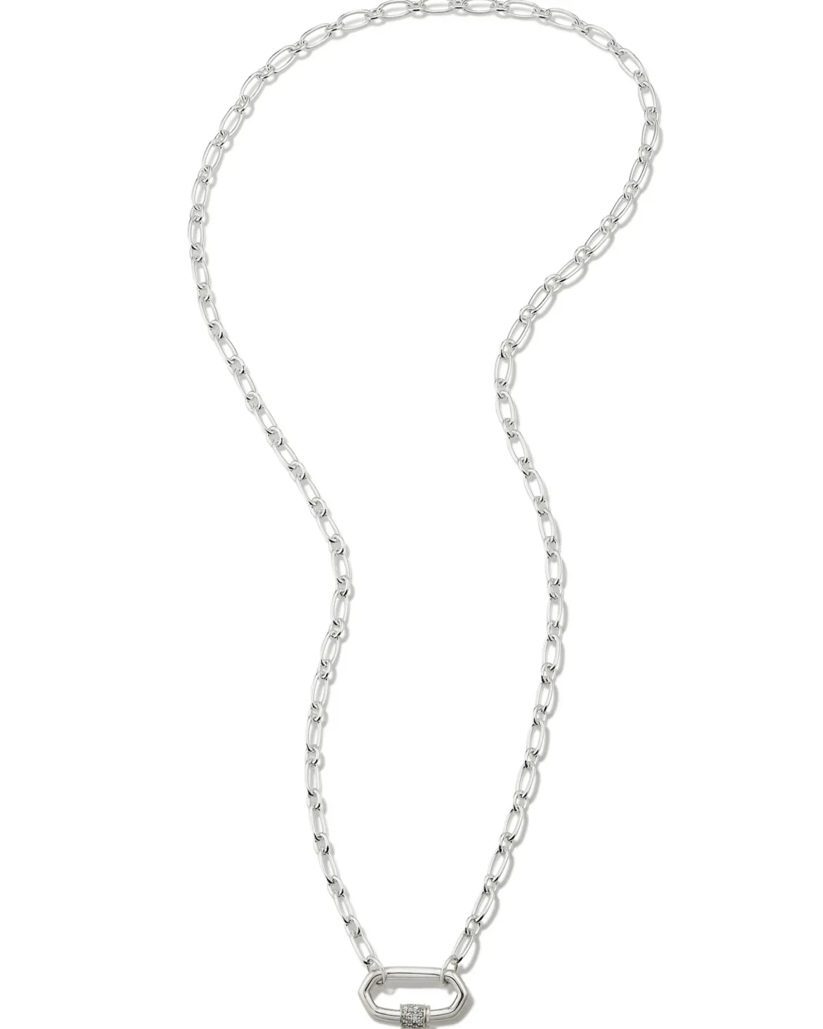 Bristol Sterling Silver Link Necklace in White Sapphire